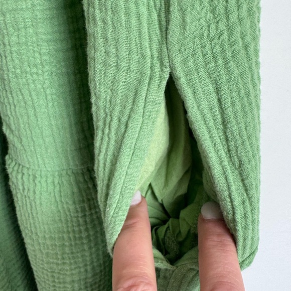 Marine Layer Jude Flutter Sleeve Dress Women Small Jade Sheen green tiered flowy - Picture 6 of 10